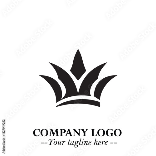 Elegant Black Crown Logo Symbol on a Clean White Background for Premium Branding Design