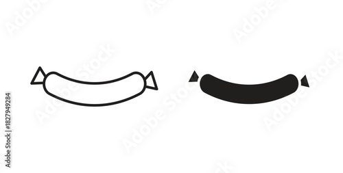 Sausage icons set isolated on white background flat vector illustration.