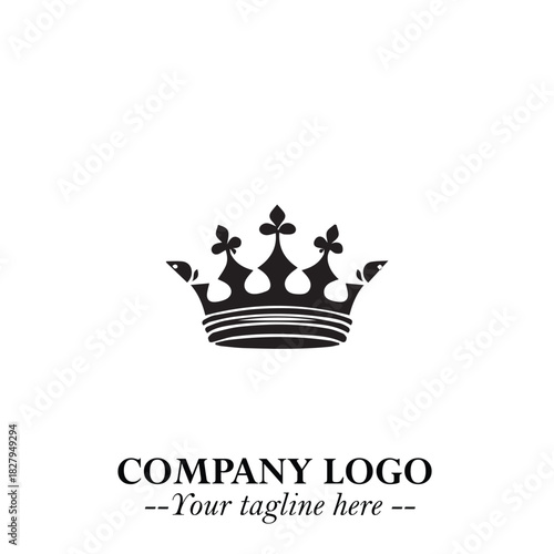 Elegant Black Crown Logo Symbol on a Clean White Background for Premium Branding Design