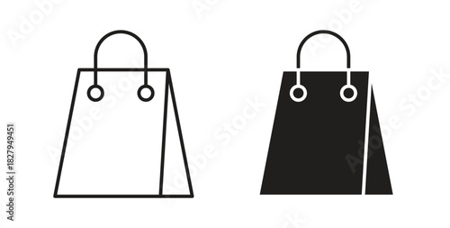 Shopping bag icons set isolated on white background flat vector illustration.