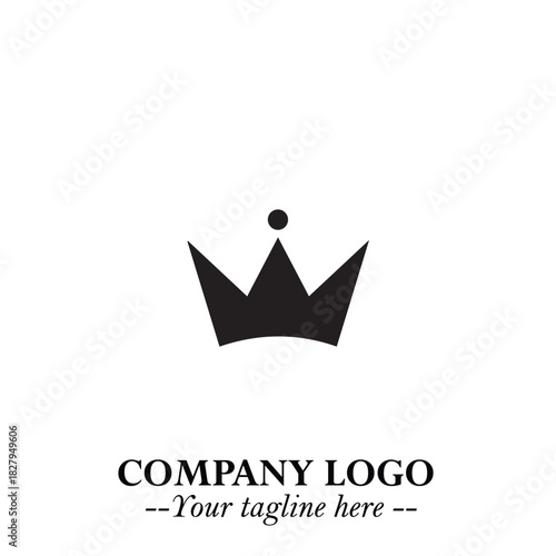 Elegant Black Crown Logo Symbol on a Clean White Background for Premium Branding Design