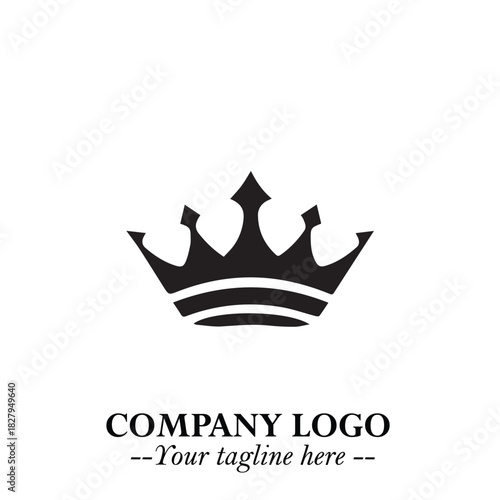 Elegant Black Crown Logo Symbol on a Clean White Background for Premium Branding Design