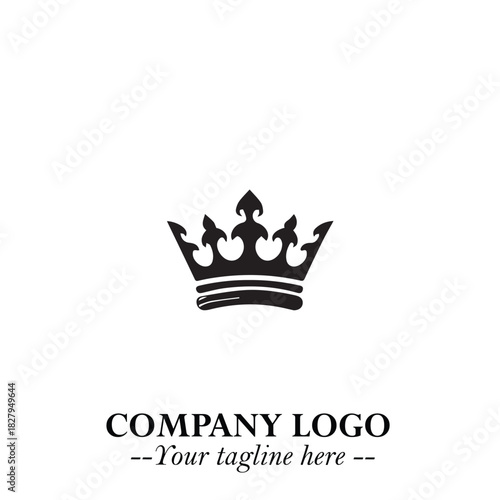 Elegant Black Crown Logo Symbol on a Clean White Background for Premium Branding Design
