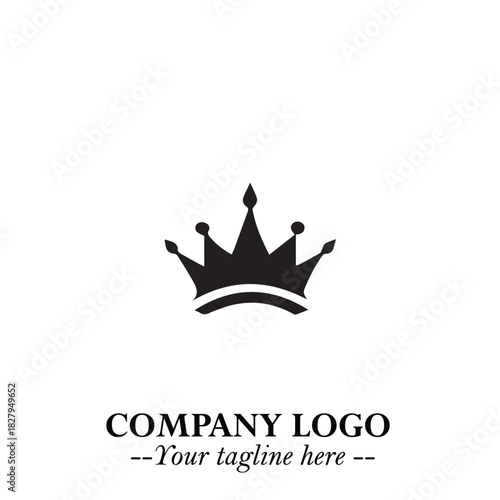Elegant Black Crown Logo Symbol on a Clean White Background for Premium Branding Design
