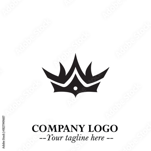 Elegant Black Crown Logo Symbol on a Clean White Background for Premium Branding Design