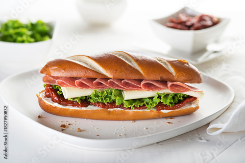 Sandwich with salami