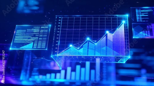 Wallpaper Mural Digital data visualization with graphs Torontodigital.ca