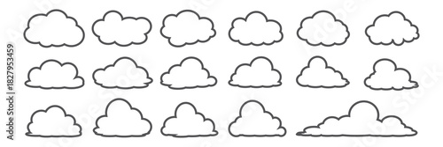 cloud bubble illustration with outline style.