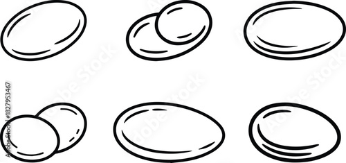 Set of Minimalist hand drawn lentil outline icon vector