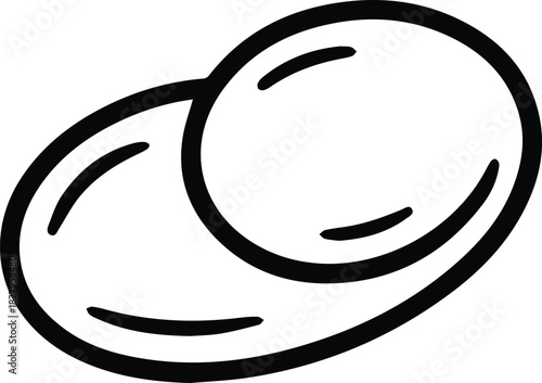 Minimalist hand drawn lentil outline icon vector