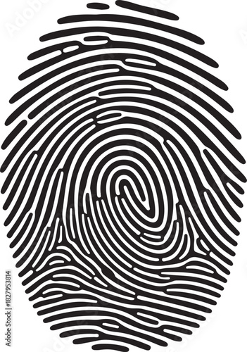 Fingerprint biometric security icon illustration