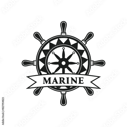 Marine Navigation Ship Wheel Illustration