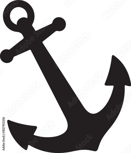 Nautical anchor symbol graphic illustration