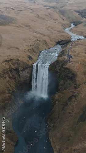 Seljalandsfoss Waterfall in Icelandic Highlands