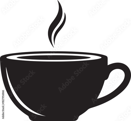 Steaming hot drink coffee icon illustration