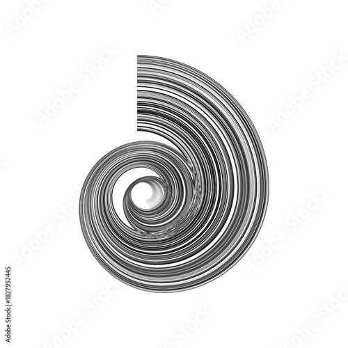 Abstract spiral element. Black line rotation. Dynamic vortex Vector. Minimalist shape graphic.