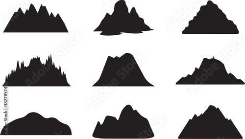 Mountains silhouettes Vector Illustrator Artwork