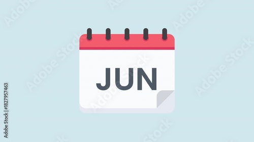 Looping calendar animation with a peeling paper effect exposing the next month creating a tactile and smooth flowing transition prores alpha channel 4k 60fps