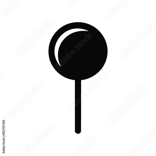 Simple black map pin icon on a white background, representing location or destination