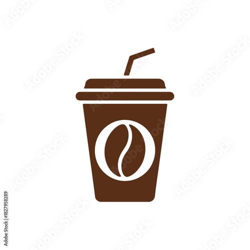 Refreshing iced coffee in a disposable cup with a straw, perfect for a quick break.