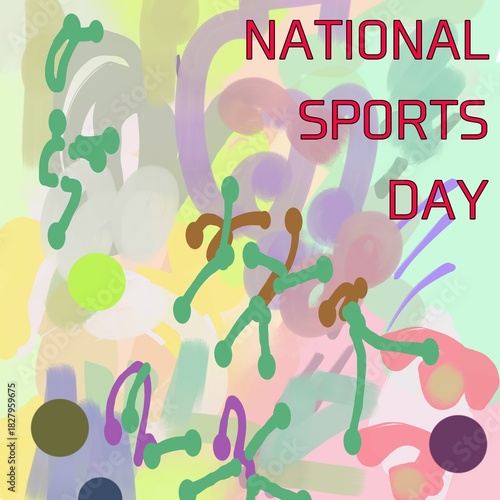 natinal sports day text, sports day card
