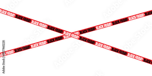 Black friday caution tape crossing