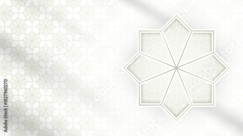 Islamic background with simple mandala design in sage green. islamic green white background