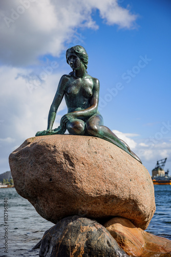 The Little Mermaid, a famous statue in the habour in Copenhagen, Denmark.