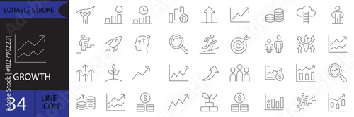 Growth Icons Set Business Success concept