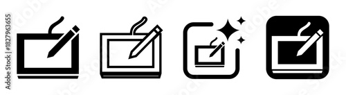 Black transparent tab icon representing a digital tablet device in a clean modern vector PNG illustration