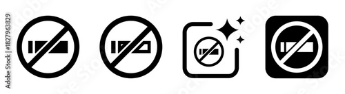 Transparent no smoking sign icon with public health warning in a clean modern vector PNG illustration