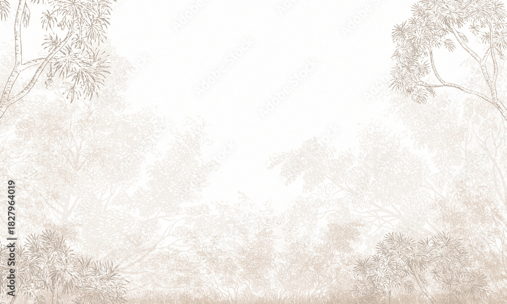 Naklejka premium Soft Watercolor Forest Background for Kids Room and Nursery Mockups