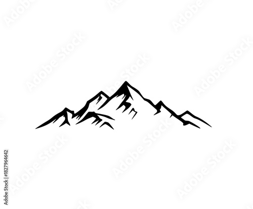 Silhouette majestic mountains | Clean, isolated vector art for creative projects.