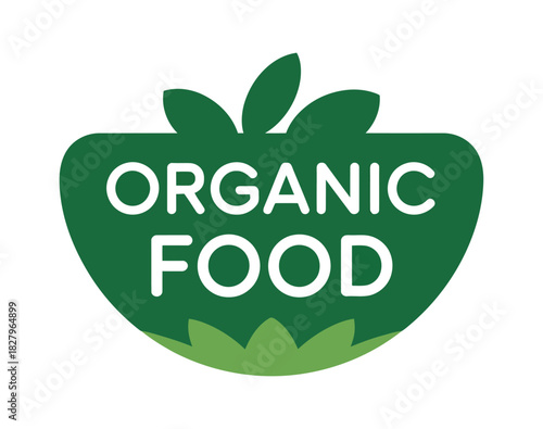 The 'Organic Food' label signifies healthy eating and natural products.