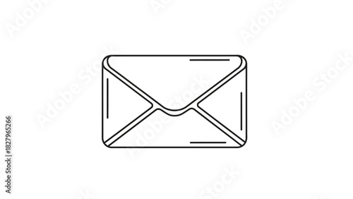 A single closed mail envelope depicted in a minimalist line art style. This vector icon is a simple symbol for email, correspondence, and communication