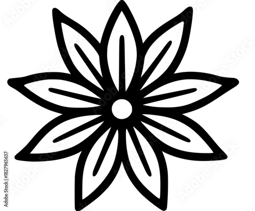 Floral Mandala: Radiant Star Anise Design | Clean, isolated vector art for creative projects.