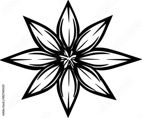 Astrolabe: Star Anise Spice Icon | Clean, isolated vector art for creative projects.