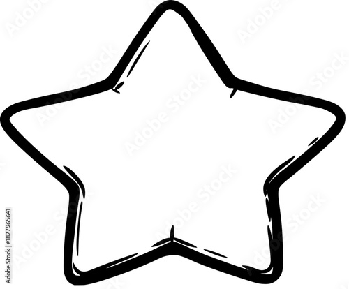Stellar Celebration: Black White Star Balloon Flat Vector Icon | Clean, isolated vector art for creative projects.