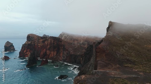Dramatic view of Ponta de São Lourenço showcasing raw volcanic cliffs, turquoise Atlantic waters, and windswept terrain of Madeira’s most scenic coastal peninsula.