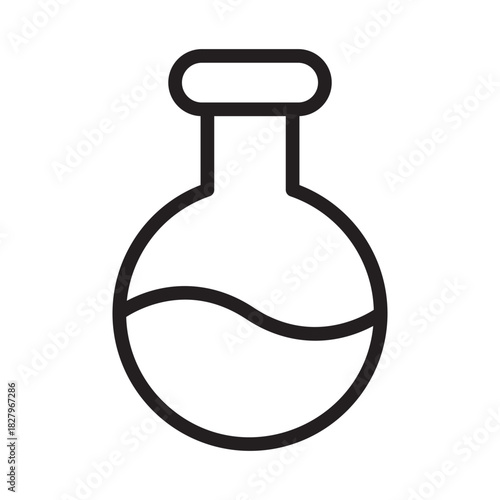 Laboratory flask with liquid Scientific equipment for experiments and chemical analysis with transparent solution for