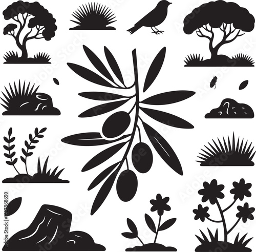 Silhouetted garden elements providing an elegant and clean visual asset