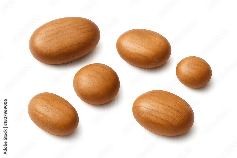 Obraz premium Argan nuts lying on transparent background, symbolizing natural cosmetics ingredient, healthy food, and beauty products