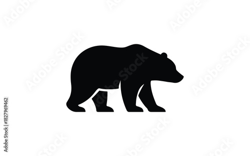 Bear silhouette walking simple icon vector graphic illustration animal