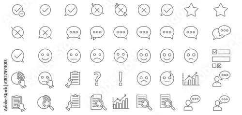 Collection of hand drawn icons and symbols for business and communication