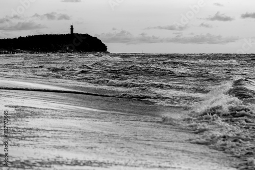 Beautiful view of Polish Baltic Sea at Niechorze.