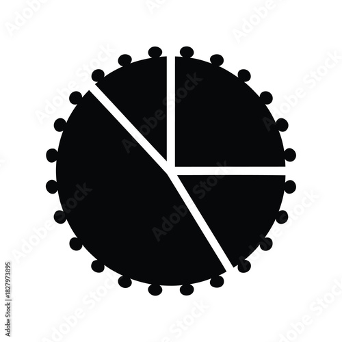 Circular Diagram with Rounded Edge, Segments Representing Data Distribution