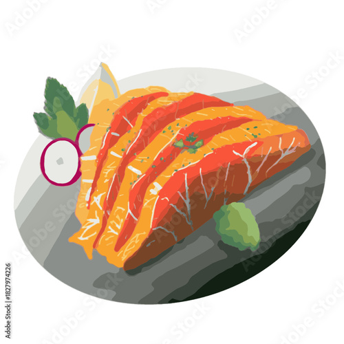 Salmon sashimi