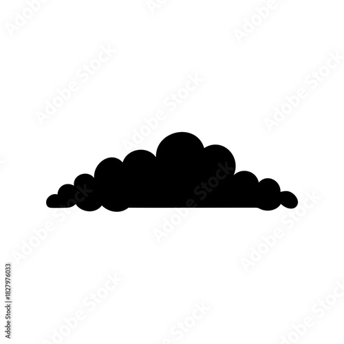 Simple black cloud silhouette, suitable for weather icons or logo design usage