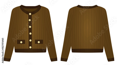 Two colors cardigan. vector illustration	