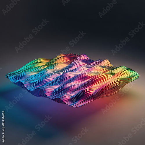 Vibrant spectrum of flowing lines creating an artistic wave pattern